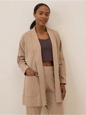 Pact Women's Airplane Wrap Cardigan size large/ extra large in sesame Heather